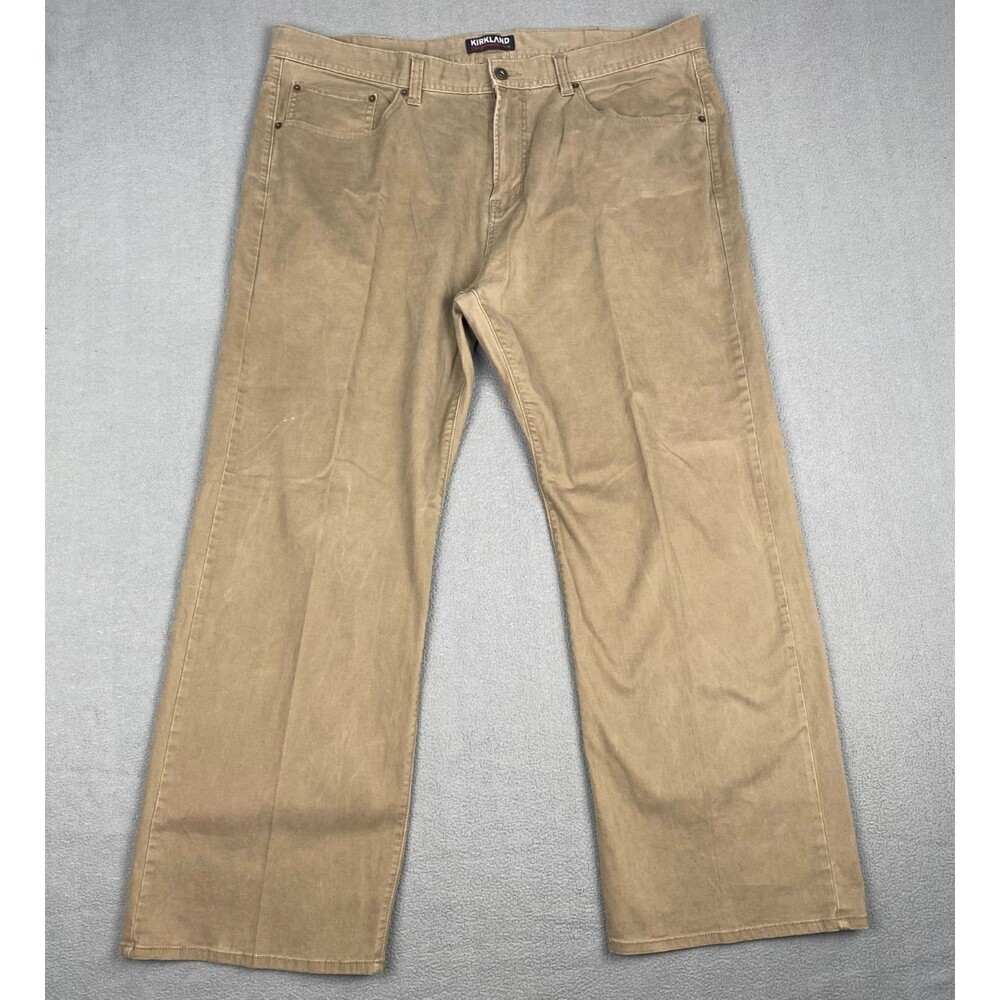 Kirkland Signature Men's Size us 42 Length 30 Brown  Pants
